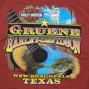 Harley-Davidson Graphic SS Tee Burgundy Gruene, New Braunfels, Tx - Size Large